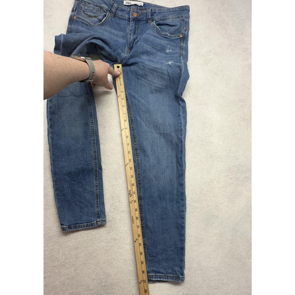 Zara Jeans Women Size 10 Z1975 Distressed Denim Mid Rise Skinny - Picture 5 of 9